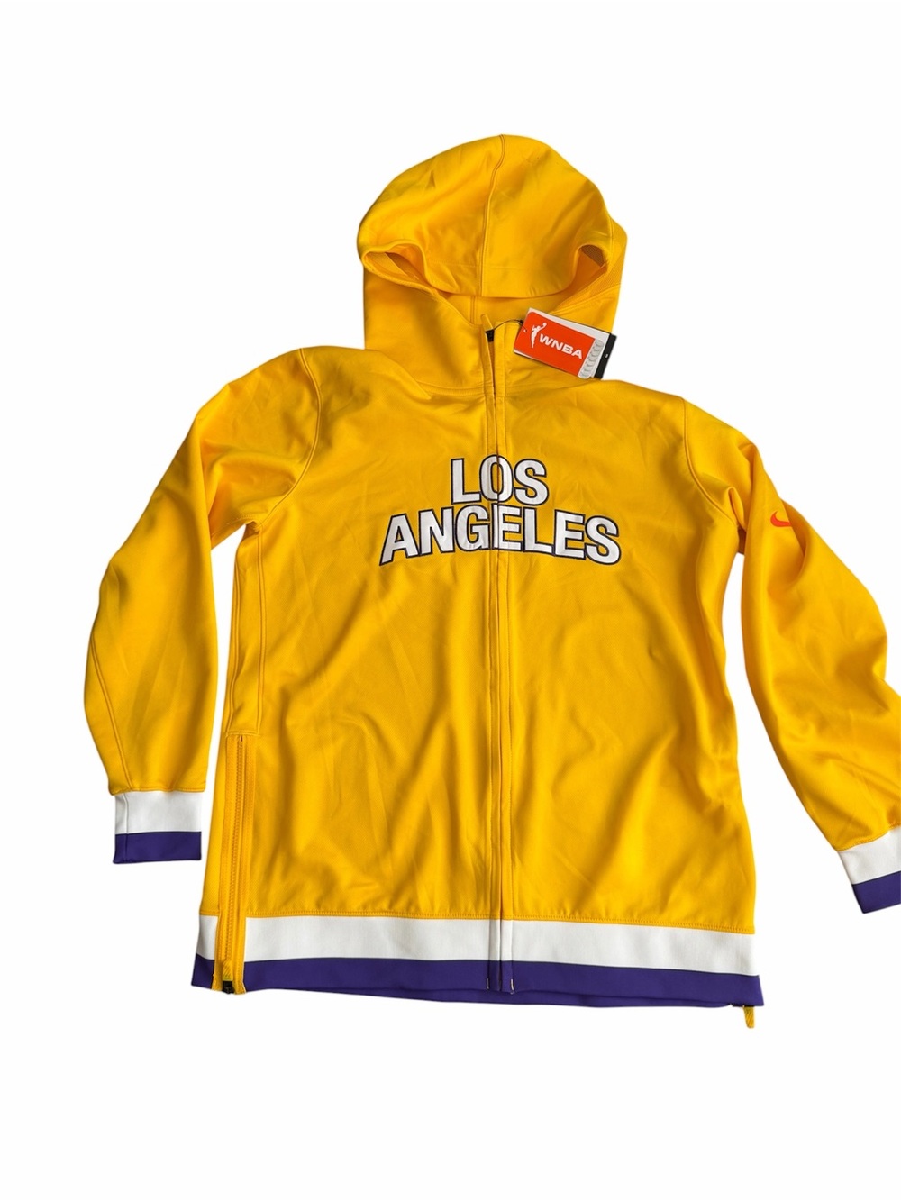 WNBA LOS ANGELES SPARKS NIKE PRACTICE HOODIE Dri-fit Yellow SIZE L TALL NEW